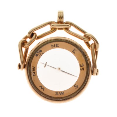 Lot 111 - Compass charm or fob, stamped '14K'