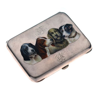Lot 168 - Early 20th century German white metal and enamel cigarette case
