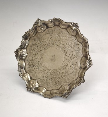 Lot 129 - George II silver waiter, London 1750