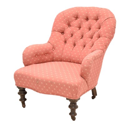Lot 775 - Victorian deep button back nursing chair