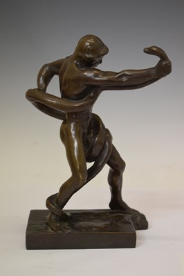 Lot 233 - Attributed to Lord Frederic Leighton - Bronze maquette, 'An Athlete wrestling a python'