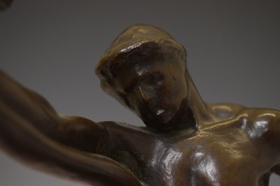 Lot 233 - Attributed to Lord Frederic Leighton - Bronze maquette, 'An Athlete wrestling a python'