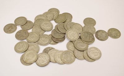 Lot 450 - Collection of George V and VI pre-1947 silver half crowns