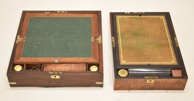 Lot 532 - Victorian mahogany and brass bound writing box