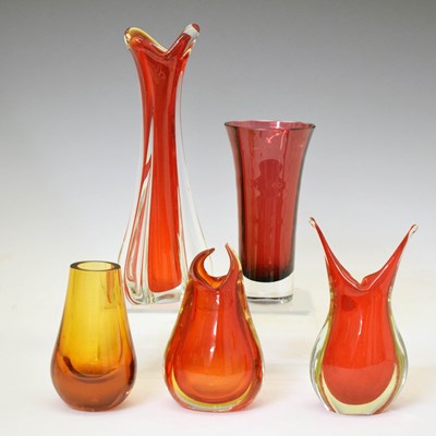 Lot 590 - Whitefriars vase and other art glass