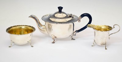 Lot 425 - George V silver three-piece tea set