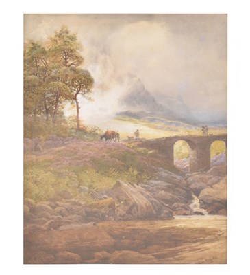 Lot 727 - Alfred Pizzey Newton (1830-1883) - Watercolour - Highland scene