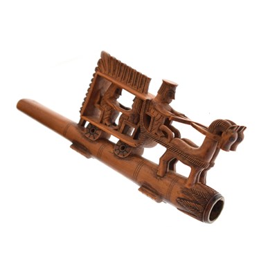 Lot 357 - Unusual Eastern carved hardwood cheroot holder