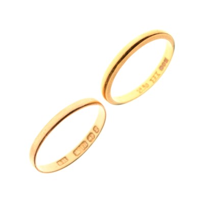 Lot 69 - 22ct gold wedding band and an 18ct gold wedding band