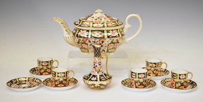 Lot 668 - Crown Derby teapot, ewer and five coffee cups and six saucers