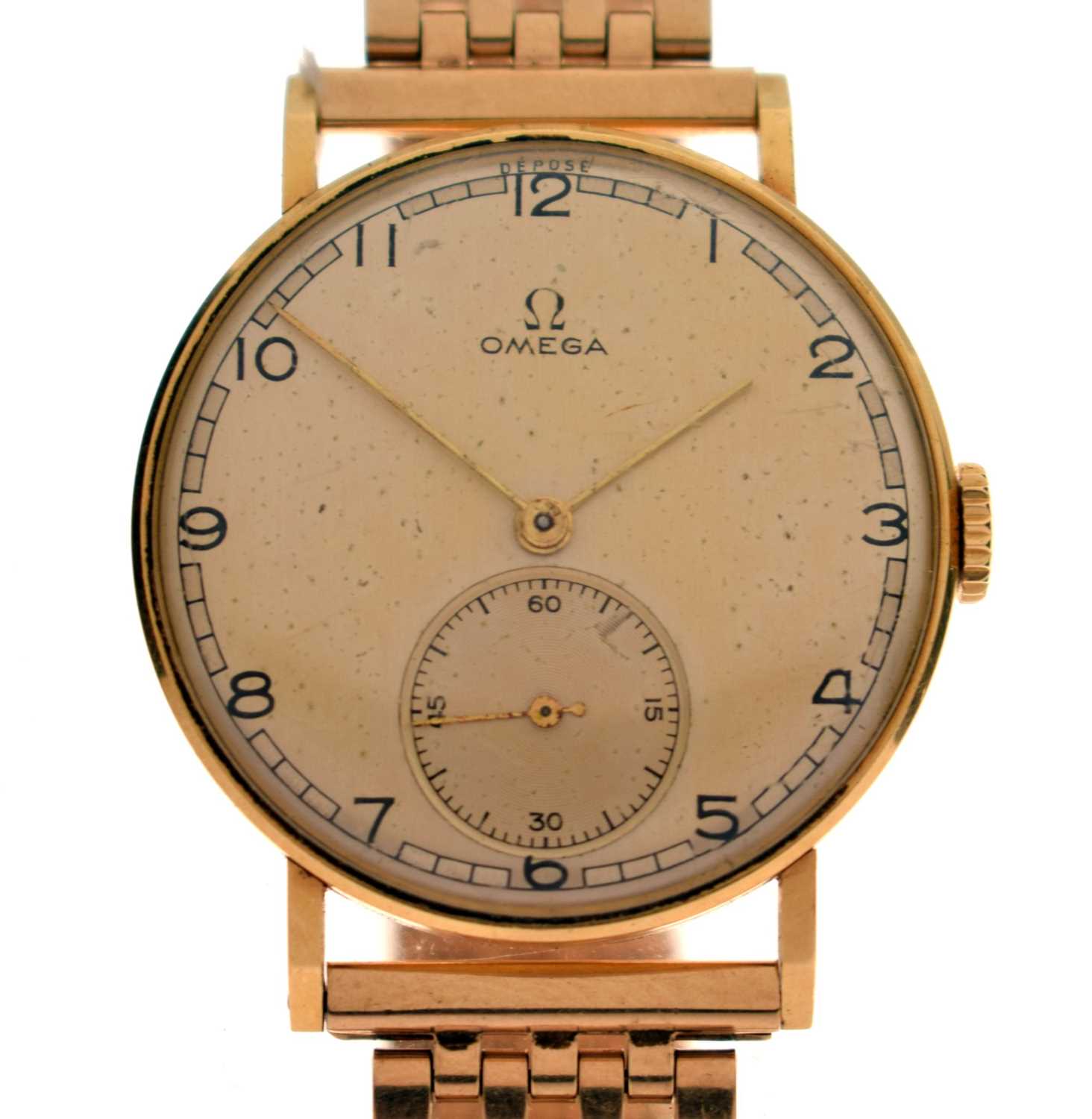 Lot 89 - Omega - Gentleman's vintage 18ct gold cased bracelet watch