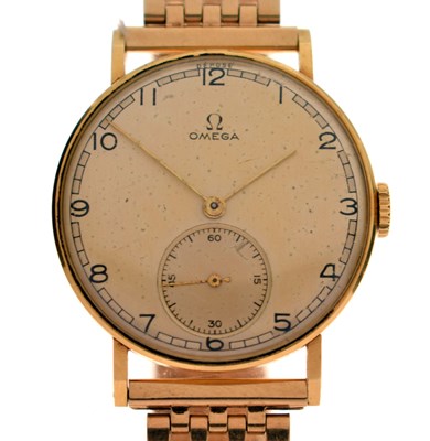 Lot 89 - Omega - Gentleman's vintage 18ct gold cased bracelet watch