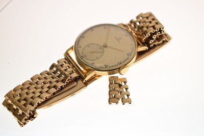 Lot 89 - Omega - Gentleman's vintage 18ct gold cased bracelet watch