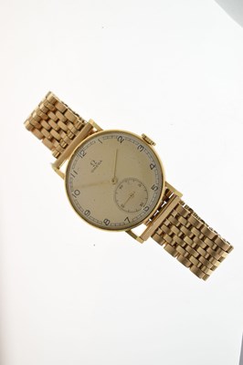 Lot 89 - Omega - Gentleman's vintage 18ct gold cased bracelet watch