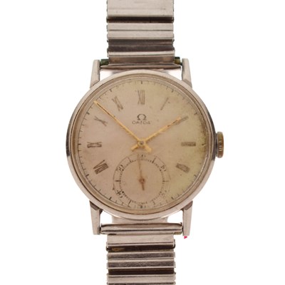 Lot 311 - Omega - Gentleman's vintage stainless steel bracelet watch