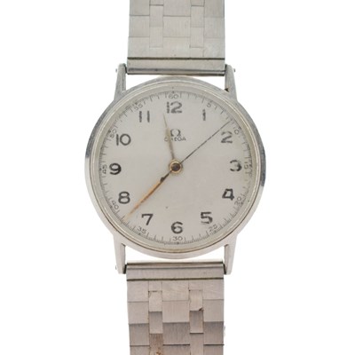 Lot 312 - Omega - Gentleman's vintage stainless steel bracelet watch, circa 1939