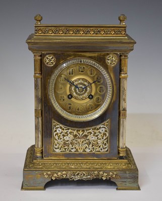 Lot 753 - Late 19th century French gilt metal mantel clock