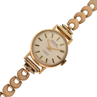 Lot 337 - Monitine - Lady's gold plated and stainless steel cased bracelet watch