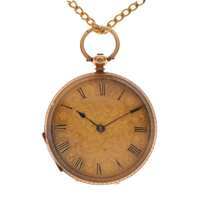 Lot 351 - Early 20th century gentleman's 18K yellow metal cased open face pocket watch