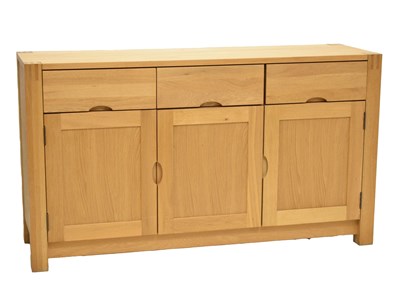 Lot 792 - 'Bretagne' oak three-door side cabinet