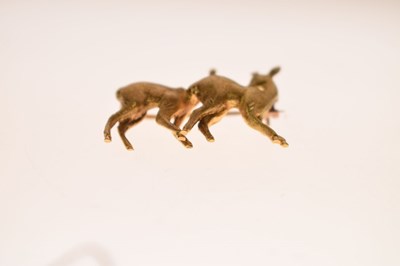 Lot 40 - Yellow metal (18ct) deer brooch
