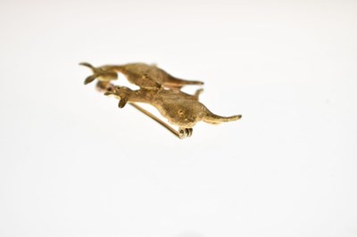 Lot 40 - Yellow metal (18ct) deer brooch