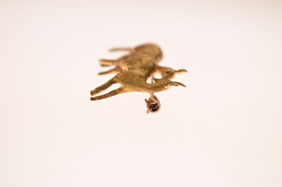 Lot 40 - Yellow metal (18ct) deer brooch