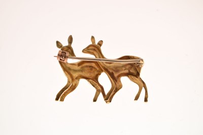 Lot 40 - Yellow metal (18ct) deer brooch