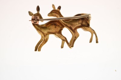 Lot 40 - Yellow metal (18ct) deer brooch