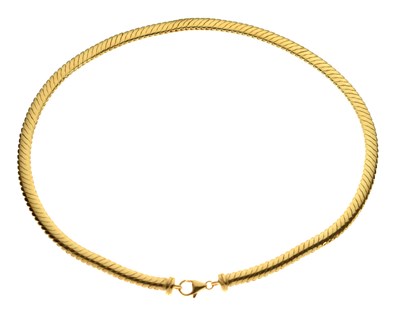 Lot 163 - Modern 9ct gold articulated collar necklace