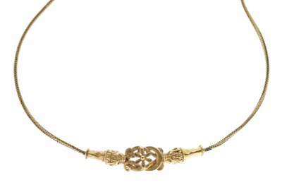 Lot 160 - 22ct yellow gold necklace with lion masks