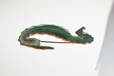 Lot 71 - David Andersen Norwegian enamelled silver gilt seahorse brooch