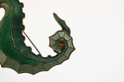 Lot 71 - David Andersen Norwegian enamelled silver gilt seahorse brooch