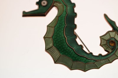 Lot 71 - David Andersen Norwegian enamelled silver gilt seahorse brooch