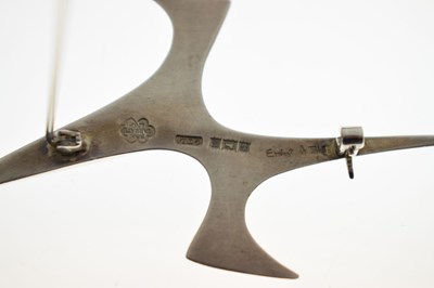 Lot 74 - Ernest A. Blyth for Ivan Tarratt - Modernist silver 'Flight' brooch