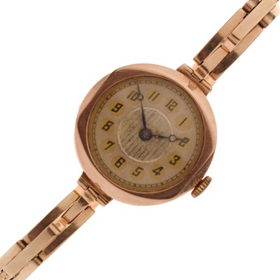 Lot 324 - George V lady's 9ct rose gold cased bracelet watch