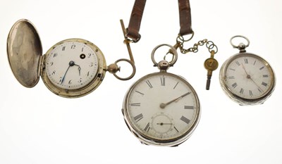 Lot 353 - Late Victorian Waltham silver open-face pocket watch etc