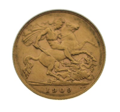 Lot 442 - Edward VII gold half sovereign, 1909