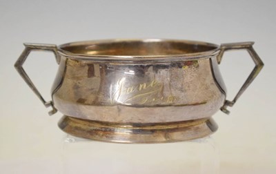 Lot 419 - Twin-handled silver christening bowl in the Art Deco style