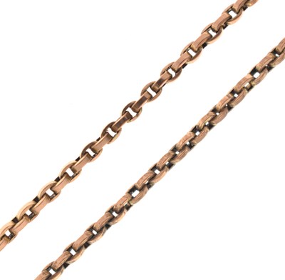 Lot 138 - Yellow metal belcher link necklace, tagged '9c'