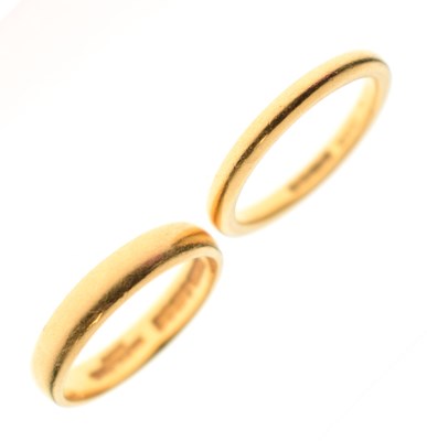 Lot 68 - Two 22ct gold wedding bands