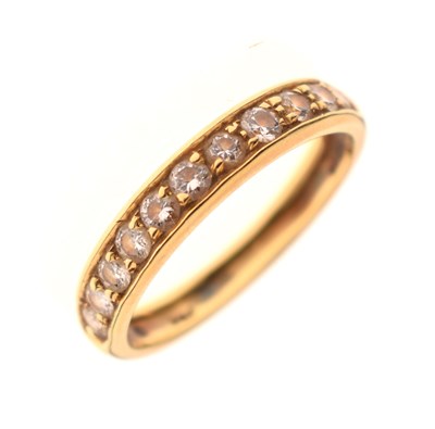 Lot 12 - 18ct gold diamond half eternity ring