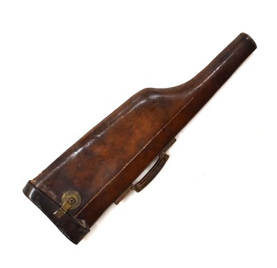 Lot 190 - 19th century brown leather 'Leg of mutton' shotgun case