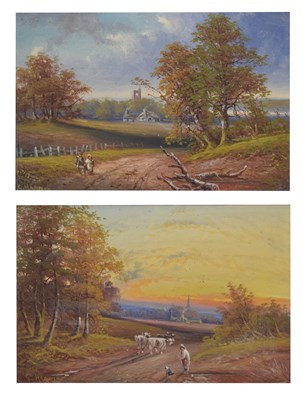 Lot 710 - George Harris (1855-1936) - Oil on canvas - Pair of landscapes