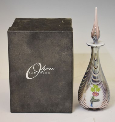 Lot 555 - Okra glass limited edition perfume scent bottle