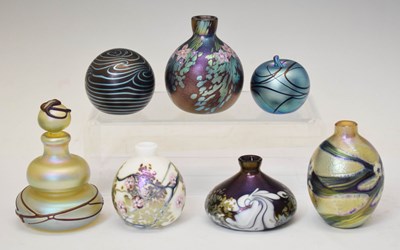 Lot 583 - Five Okra glass scent bottles etc