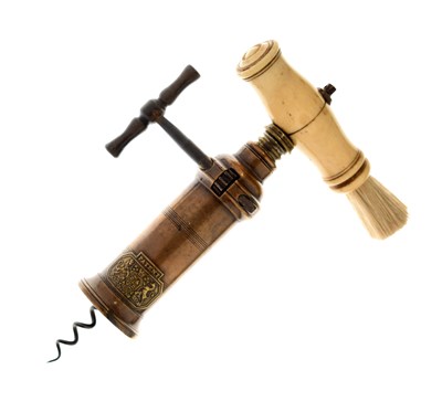Lot 215 - Early 19th century Thomason type wide rack double action corkscrew
