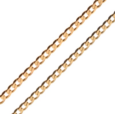 Lot 142 - 9ct gold flat curb link necklace