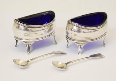 Lot 109 - Pair of George III silver table salts