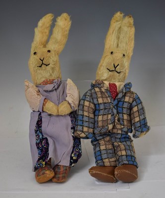 Lot 530 - Two early 20th century Ma Coney Rabbits, possibly by Dean's Rag Book
